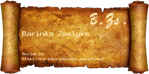 Barinka Zselyke névjegykártya